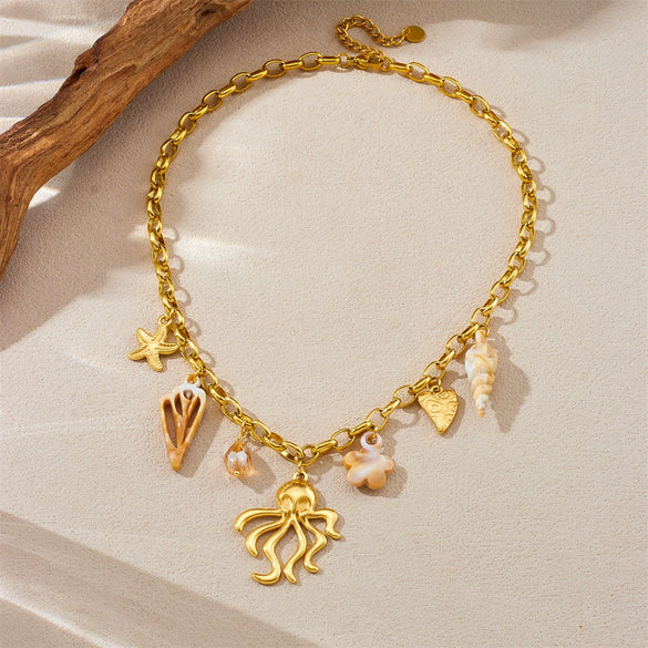 Stainless Steel Animal Zodiac Pendant Necklace With Electroplating For Women