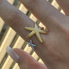 Stainless Steel Animal Zodiac Style Electroplated Starfish Asymmetric Ring Jewelry For Women