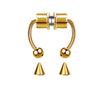 Stainless Steel Antler Pattern Electroplated Round Ball Conical Ball Magnetic Nose Ring Piercing Earrings Unisex