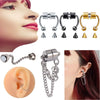 Stainless Steel Antler Pattern Electroplated Round Ball Conical Ball Magnetic Nose Ring Piercing Earrings Unisex