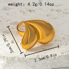 Stainless Steel Asymmetric Love Opening Ring With Vacuum Plating Real Gold Color