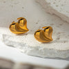 Stainless Steel Asymmetric Love Opening Ring With Vacuum Plating Real Gold Color