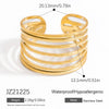 Stainless Steel Asymmetrical Cut Out Open Ring Handdecorated Electroplated Nonfading Women's Jewelry
