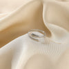 Stainless Steel Asymmetrical Geometric Ring With Flower Knot Texture And Electroplating