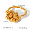 Stainless Steel Ball Bead Rings Geometric Style Electroplated Women's Hand Jewelry