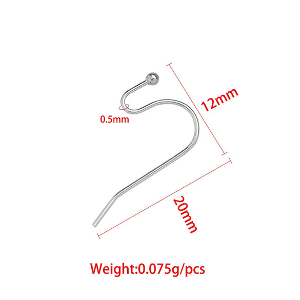 Stainless Steel Ball Head Fashion Geometric Ear Hooks Jewelry Accessories