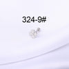 Stainless Steel Ball Puncture Earrings Cartoon Style With Flower Pattern Electroplated