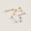 Stainless Steel Ball Tshaped Electroplating Style Earrings With Single Diamond And Round Zircon