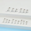 Stainless Steel Ball Tshaped Electroplating Style Earrings With Single Diamond And Round Zircon