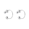 Stainless Steel Ball Women's Ear Studs Earrings With Electroplating And Front And Rear Style