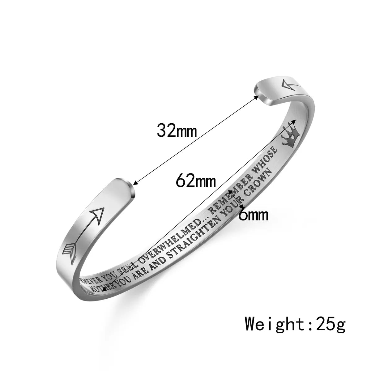 Stainless Steel Basic Letter Plating Cuff Bracelets