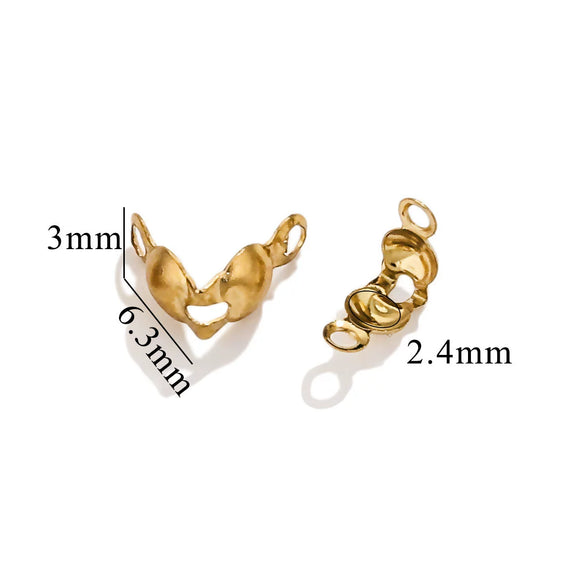 Stainless Steel Bead Buckle Pearl Necklace Gold Plated Electroplated Diy Jewelry