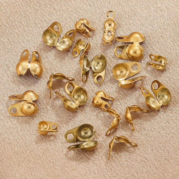 Stainless Steel Bead Buckle Pearl Necklace Gold Plated Electroplated Diy Jewelry