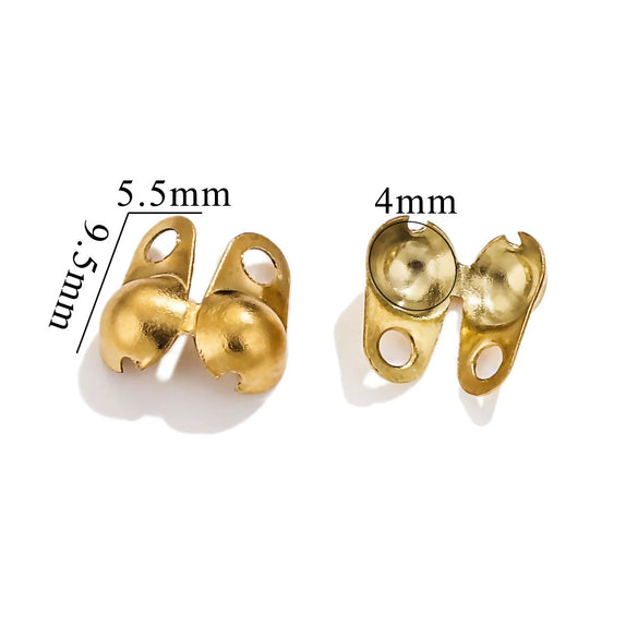 Stainless Steel Bead Buckle Pearl Necklace Gold Plated Electroplated Diy Jewelry