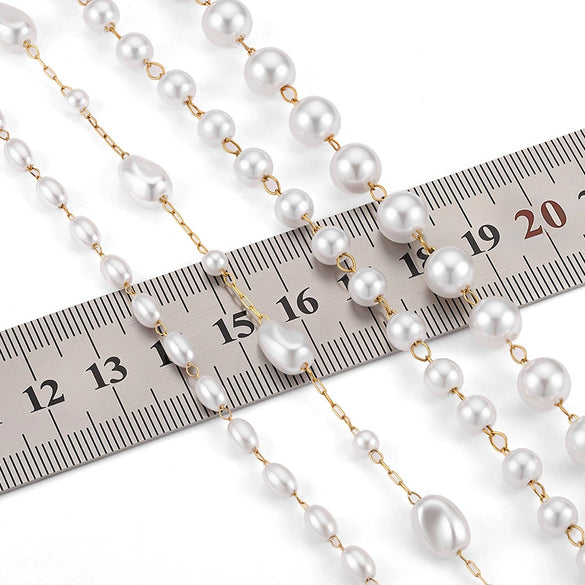 Stainless Steel Bead Chain Antipearl Chain Vacuum Electroplating Rice Bead Chain Fashion Necklace Bracelet Diy With Electrolytic Brightening And String Of Pearls Pattern