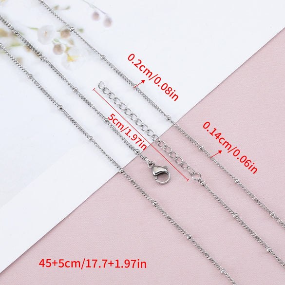 Stainless Steel Bead Chain Clip Ball Chain With Beads Electroplated Diy Jewelry Accessories Wholesale Material
