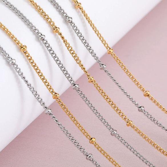 Stainless Steel Bead Chain Clip Ball Chain With Beads Electroplated Diy Jewelry Accessories Wholesale Material