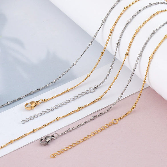 Stainless Steel Bead Chain Clip Ball Chain With Beads Electroplated Diy Jewelry Accessories Wholesale Material