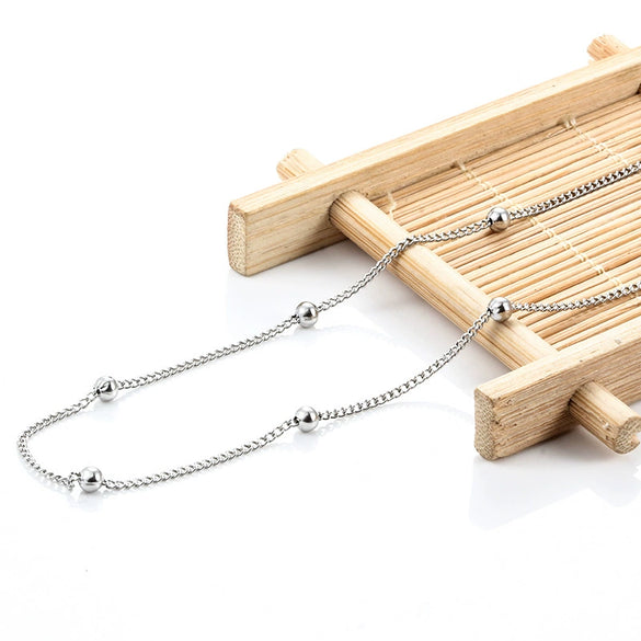 Stainless Steel Bead Chain Jewelry Accessories For Female Light Luxury Fashion With Electrolytic Electroplating