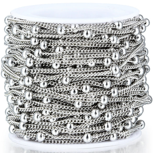 Stainless Steel Bead Chain Jewelry Accessories For Female Light Luxury Fashion With Electrolytic Electroplating