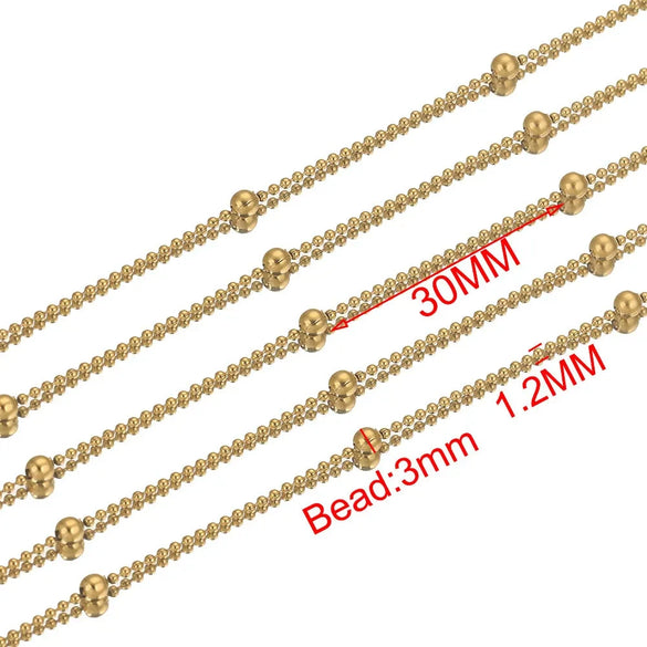 Stainless Steel Bead Chain Jewelry Accessories With Totem Pattern And Electroplating Process For Diy Necklace And Bracelet Making
