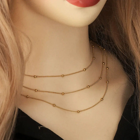 Stainless Steel Bead Chain Jewelry Accessories With Totem Pattern And Electroplating Process For Diy Necklace And Bracelet Making