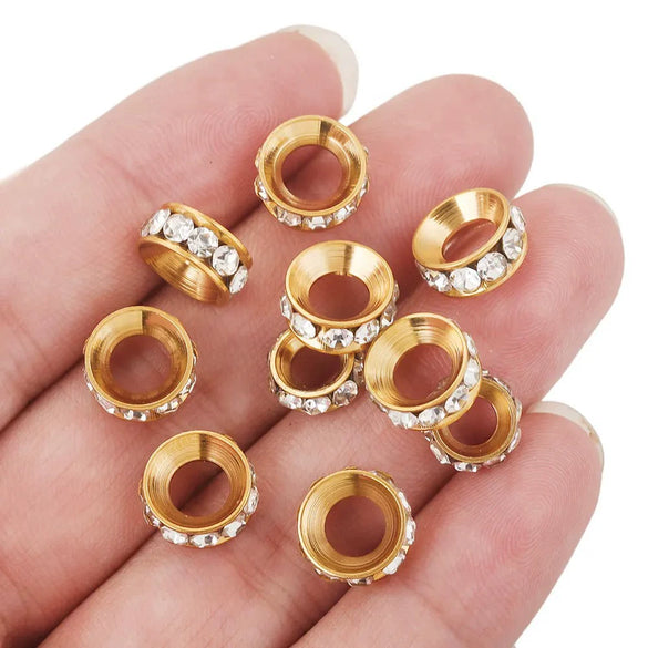 Stainless Steel Beaded And Wheel Diy Jewelry Handmade Accessories Earrings And Bracelet With Electroplating