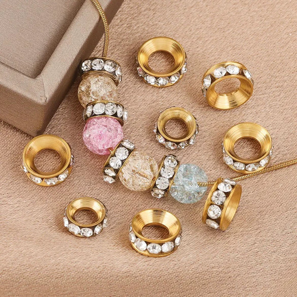 Stainless Steel Beaded And Wheel Diy Jewelry Handmade Accessories Earrings And Bracelet With Electroplating