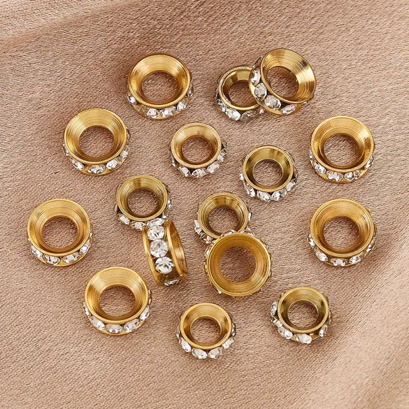 Stainless Steel Beaded And Wheel Diy Jewelry Handmade Accessories Earrings And Bracelet With Electroplating