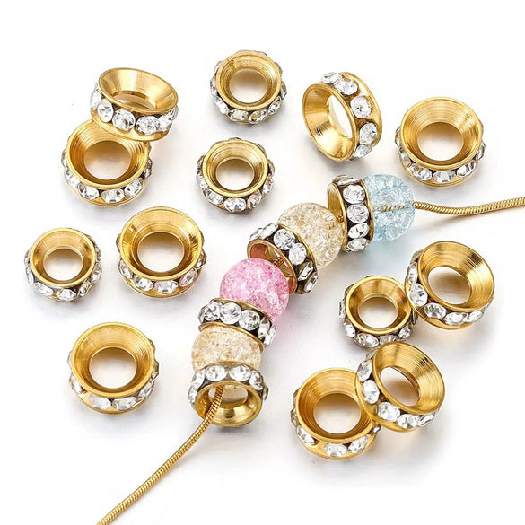 Stainless Steel Beaded And Wheel Diy Jewelry Handmade Accessories Earrings And Bracelet With Electroplating