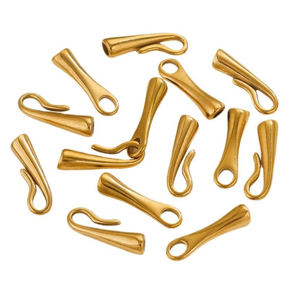 Stainless Steel Beaded Jewelry Accessories With Electroplating Bamboo Hook Pearl And Red Rope Style
