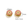 Stainless Steel Beaded Square Double Sided Enamel Drop Oil Eye Spacer Beads For Diy Jewelry Accessories 18K Gold Vacuum Plated With Eight Eyes Pattern