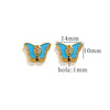 Stainless Steel Beaded Square Double Sided Enamel Drop Oil Eye Spacer Beads For Diy Jewelry Accessories 18K Gold Vacuum Plated With Eight Eyes Pattern