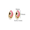 Stainless Steel Beaded Square Double Sided Enamel Drop Oil Eye Spacer Beads For Diy Jewelry Accessories 18K Gold Vacuum Plated With Eight Eyes Pattern