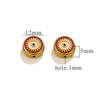 Stainless Steel Beaded Square Double Sided Enamel Drop Oil Eye Spacer Beads For Diy Jewelry Accessories 18K Gold Vacuum Plated With Eight Eyes Pattern