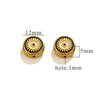 Stainless Steel Beaded Square Double Sided Enamel Drop Oil Eye Spacer Beads For Diy Jewelry Accessories 18K Gold Vacuum Plated With Eight Eyes Pattern