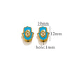Stainless Steel Beaded Square Double Sided Enamel Drop Oil Eye Spacer Beads For Diy Jewelry Accessories 18K Gold Vacuum Plated With Eight Eyes Pattern