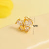 Stainless Steel Bear Butterfly Screw Ball Earrings With Diamonds Electroplated For Women Simple Geometric Style