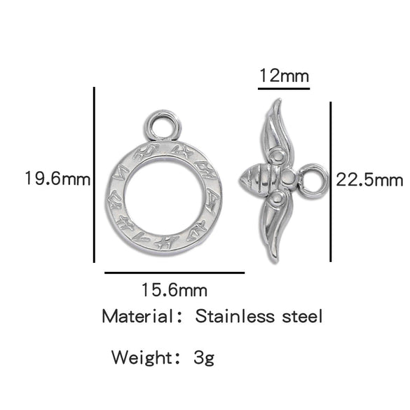 Stainless Steel Bee Pattern Electroplated Buckle Jewelry Accessories