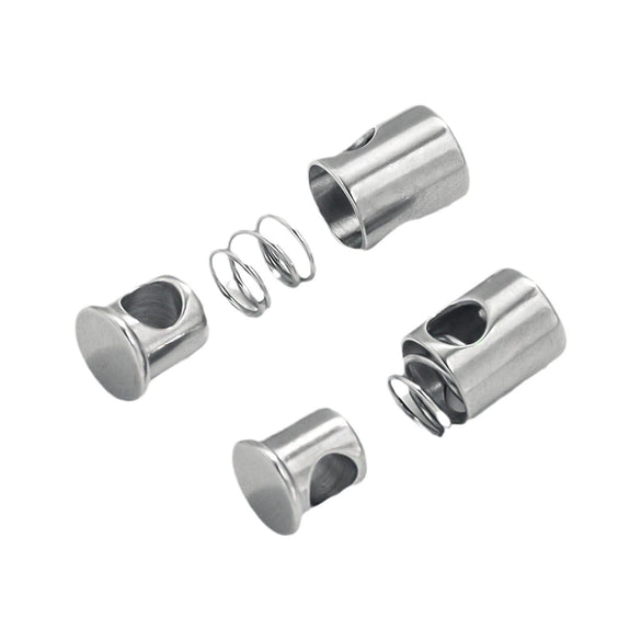 Stainless Steel Bell Elastic Spring Push Pull Adjustment Titanium Steel Buckle Accessories Handmade Chain Positioning Button With Hirback Pattern And Electroplating Treatment