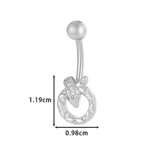 Stainless Steel Belly Button Ring Love Bow Snake Shape Electroplated Women's Jewelry
