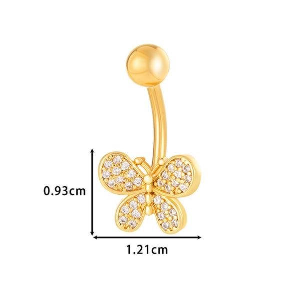 Stainless Steel Belly Button Ring Love Bow Snake Shape Electroplated Women's Jewelry