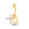 Stainless Steel Belly Button Ring Love Bow Snake Shape Electroplated Women's Jewelry