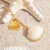 Stainless Steel Bikini Buckle With Starfish Shell Pendant Ocean Pattern Electroplated 18K Gold Color Jewelry For Women