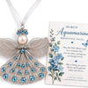 Stainless Steel Birthstone Angel Pendant With Crystal Pearl Charm Elegant Romantic Birthday Gift Jewelry Set