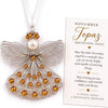 Stainless Steel Birthstone Angel Pendant With Crystal Pearl Charm Elegant Romantic Birthday Gift Jewelry Set