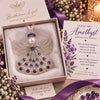 Stainless Steel Birthstone Angel Pendant With Crystal Pearl Charm Elegant Romantic Birthday Gift Jewelry Set