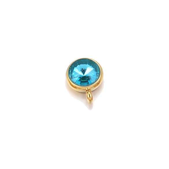Stainless Steel Birthstone Pendant Vacuum Plated Jewelry Accessories