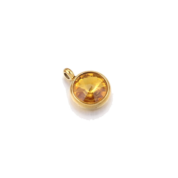 Stainless Steel Birthstone Pendant Vacuum Plated Jewelry Accessories