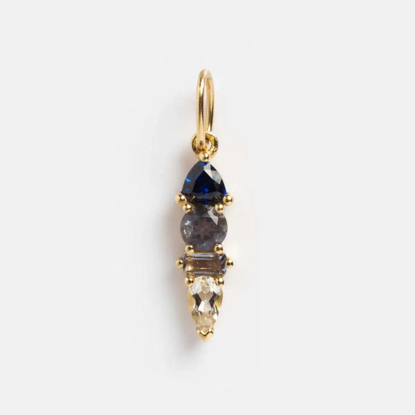 Stainless Steel Birthstone Zircon Necklace Pendant With Vacuum Electroplated 18K Gold